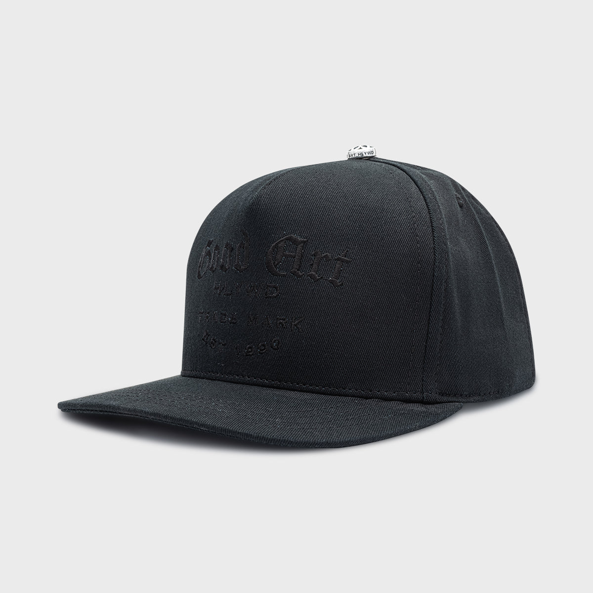 All Black High Crown Snapback Cap