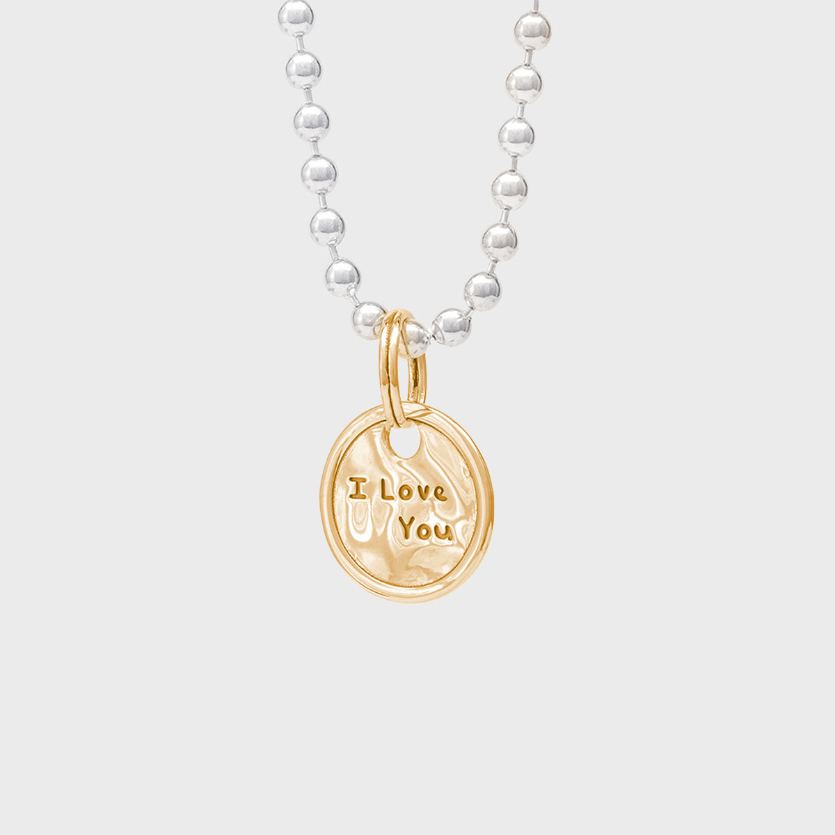 Paper Tag Pendant | I Love You - 18K Yellow Gold - A