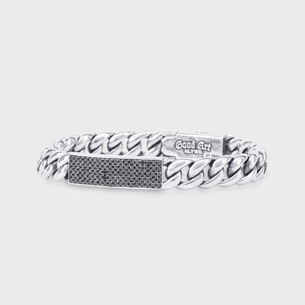 B & T ID Bracelet | Black Diamonds Pavé - 4A