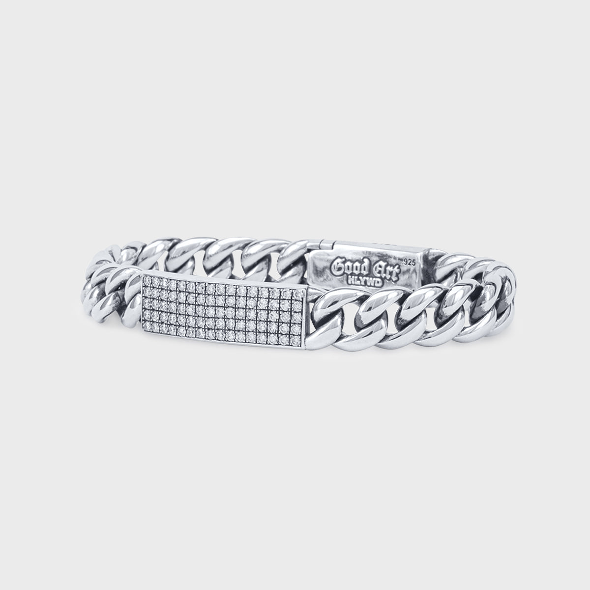 B & T ID Bracelet | White Diamonds Pavé - 4A