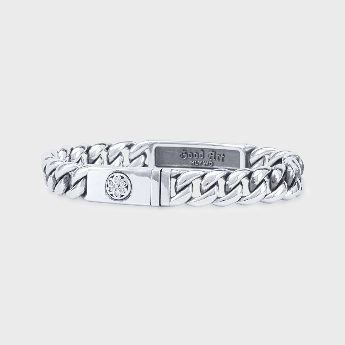 B & T ID Bracelet | White Diamonds Pavé - AAAA