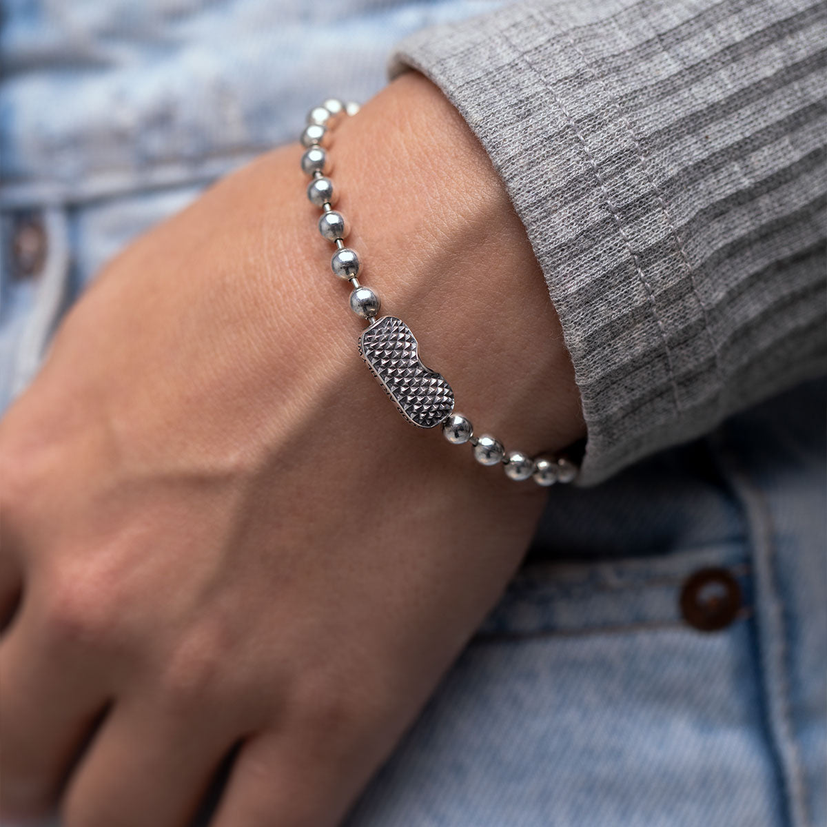 Buy Stainless Steel Ball Chain Bracelet, Hypo Allergenic Jewelry, 201 Steel  4mm Beaded Fashion Bracelet, Men's Bracelet, Women's Bracelet Online in  India - Etsy