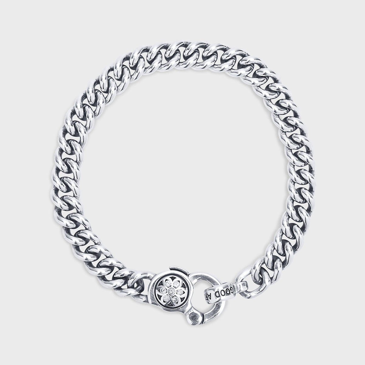 Curb Chain Bracelet | White Diamonds - A