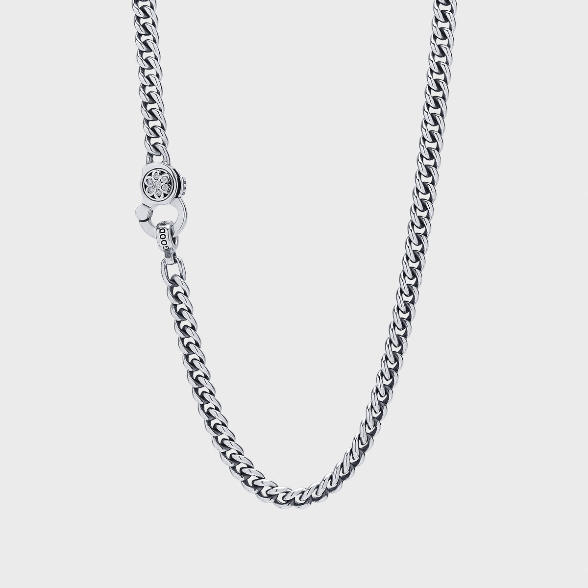 Curb Chain Necklace | White Diamonds - AA