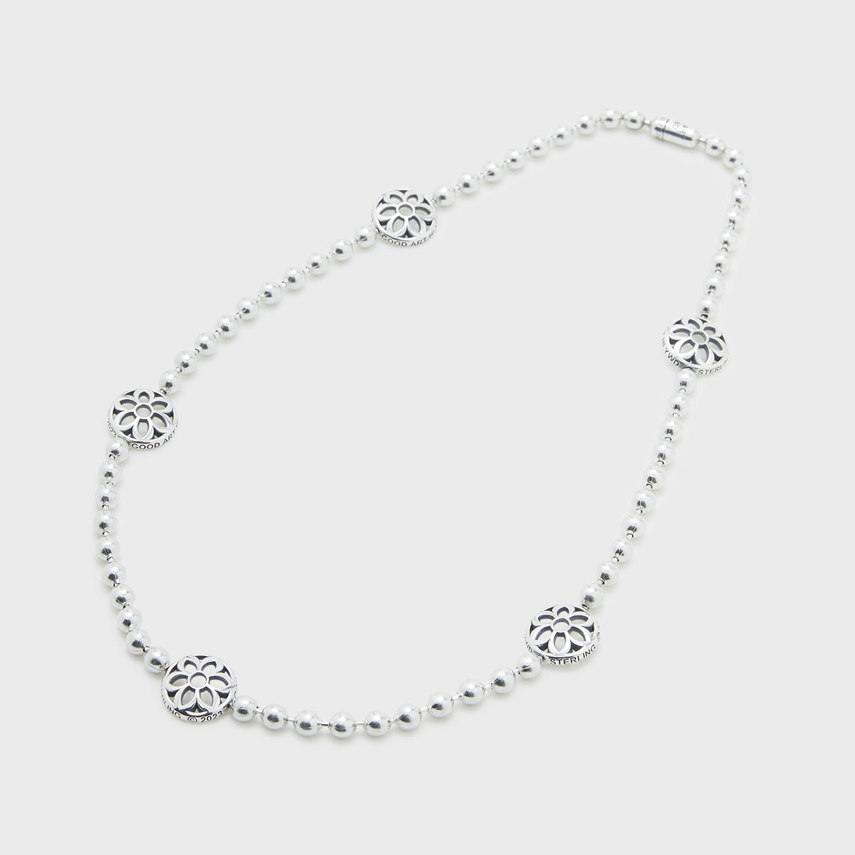 Station Chain Ball Chain Necklace | Rosette