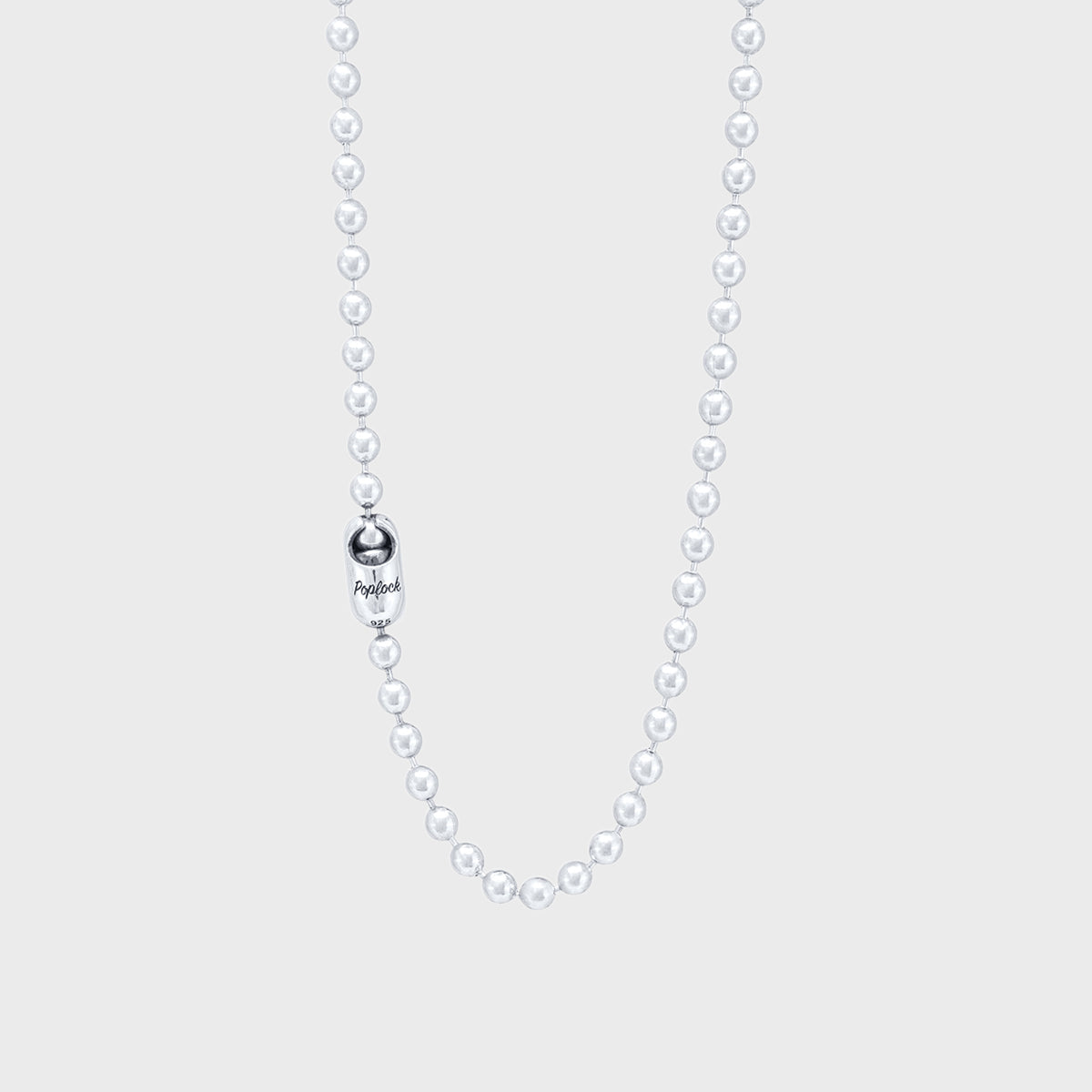 Poplock Ball Chain Necklace | Logo